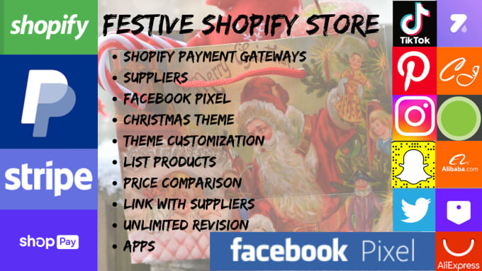 Gig Preview - Build an automated christmas shopify store for your dropship business