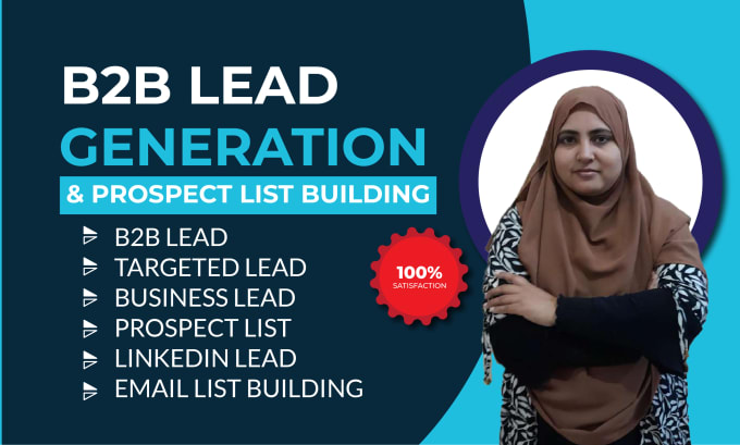 Gig Preview - Do b2b lead generation linkedin leads prospect lists and targeted list