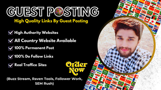 Gig Preview - Expert country guest posting with quality backlinks