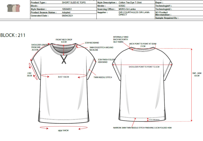 Gig Preview - Technical flats sketch and tech pack