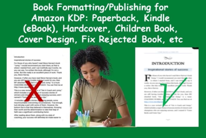 Gig Preview - Do book formatting for amazon kdp, format book, format kindle, format paperback