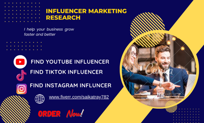 Gig Preview - Find influencer for youtube tiktok instagram brand influencing marketing