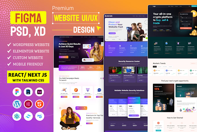 Gig Preview - Do custom website, figma website design, website development, wordpress website