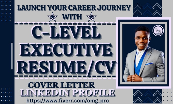 Gig Preview - Write a professional c level executive resume writing cover letter and linkedin