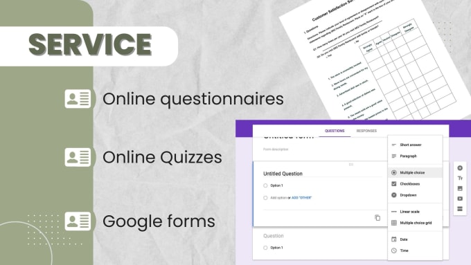 Gig Preview - Create questionnaires, assessment and google forms surveys