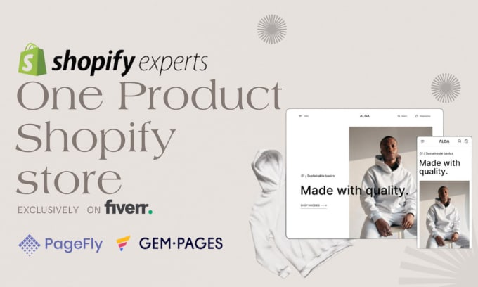 Gig Preview - Build a high converting shopify store and profitable dropshipping website