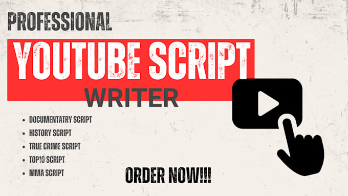 Gig Preview - Write youtube script on history, true crime, mma, documentary, video script