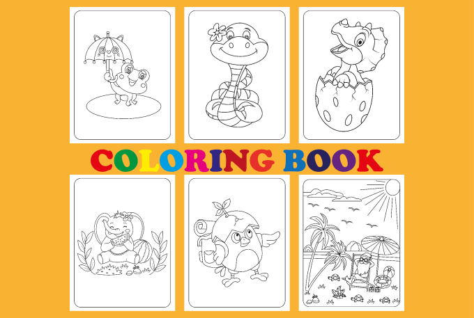 Gig Preview - Design cute animal coloring book pages for kids