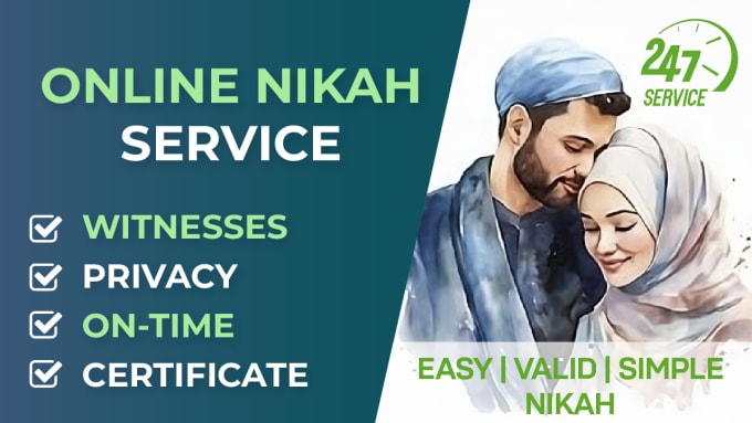 Gig Preview - Offer online nikah service, witnesses, certificate, nikah imam