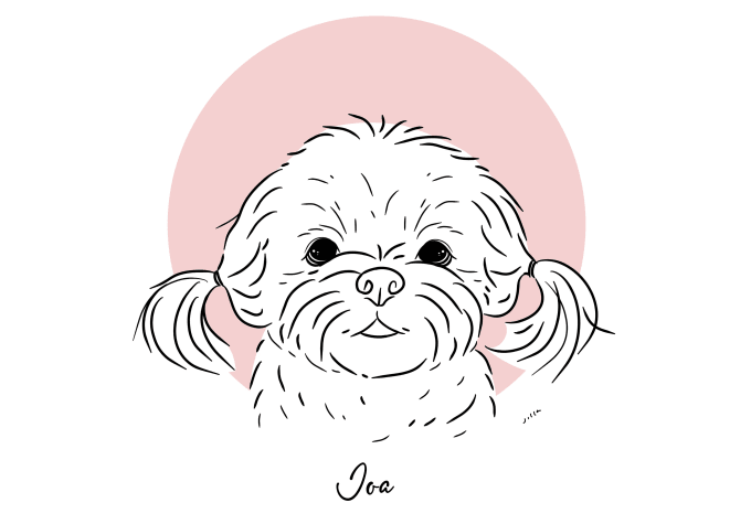 Gig Preview - Draw awesome pet portrait dog, cat, or any pet in line art style