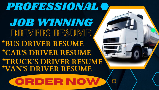 Gig Preview - Deliver driver resume, truck, car, dispatch driver, cargo driver resume