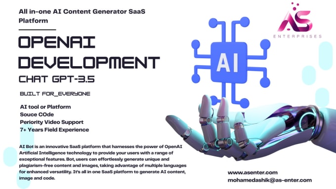 Gig Preview - Develop custom ai tool, saas using openai apis