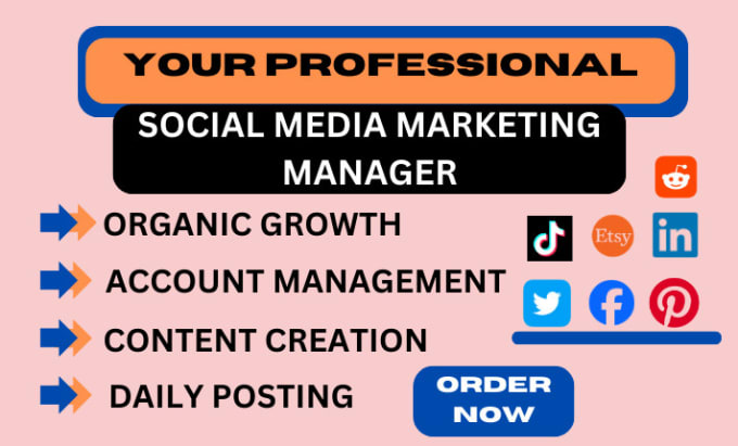 Gig Preview - Be your social media marketing manager and content creator personal assistance