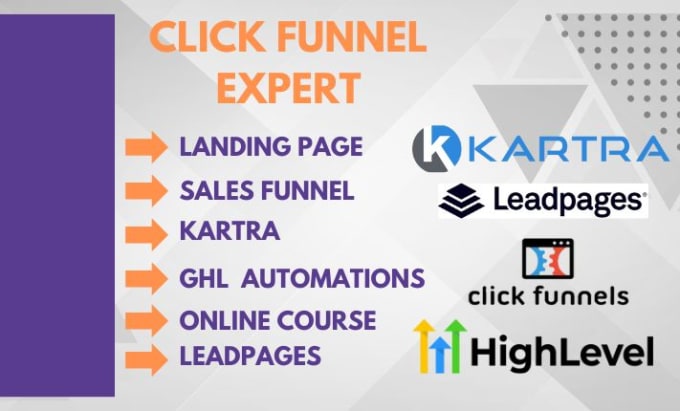 Gig Preview - Do gohighlevel automation, squeeze page, sales groovefunnel on kartra, leadpages