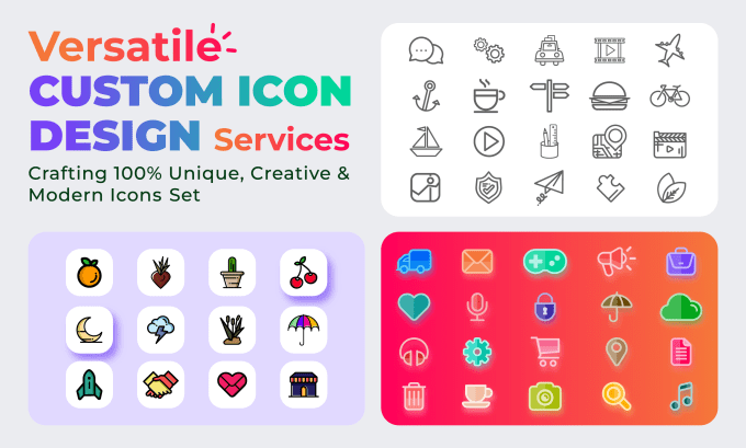 Gig Preview - Create sleek unique and professional custom icons design for website and mobile