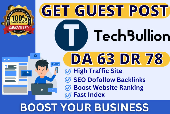 Gig Preview - Publish article guest post pr on techbullion, newsbreak seo backlinks