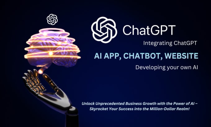 Gig Preview - Do chat gpt chatbot, chatgpt app, custom ai chatbot or app, wordpress ai chatbot