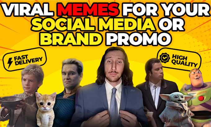 Gig Preview - Create funny and viral meme photos for your brand or social media