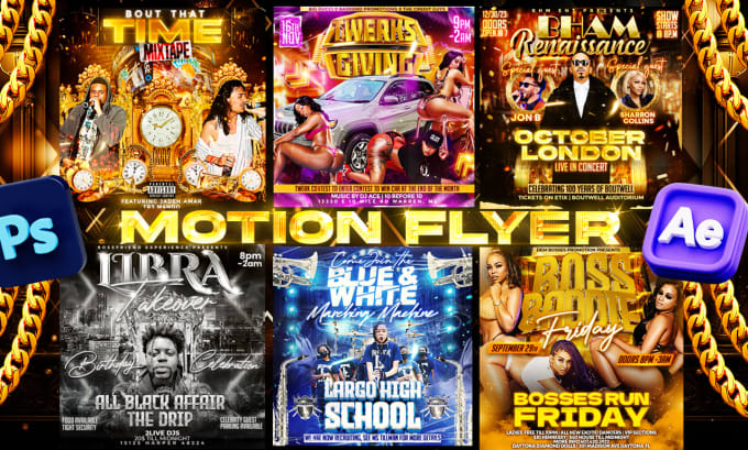 Gig Preview - Make amazing motion flyer or animated flyer