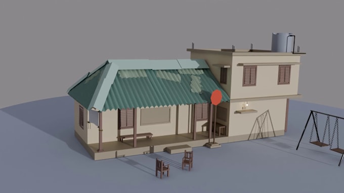 Gig Preview - Create low poly 3d game models and scenes in blender