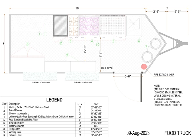 Gig Preview - Design a stunning food truck drawing for permit approval