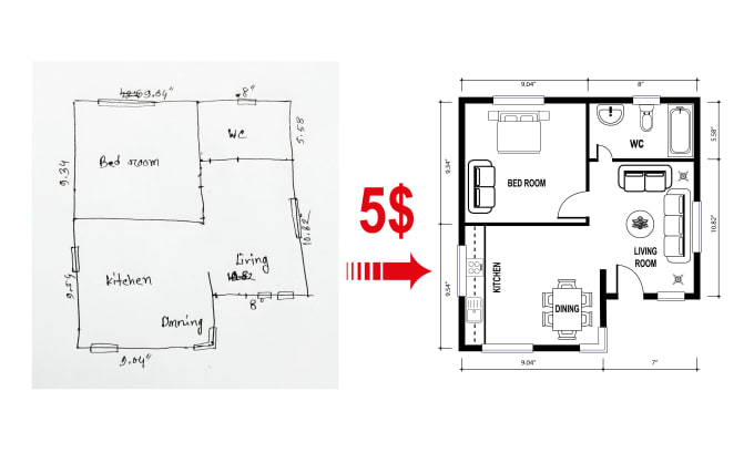 Gig Preview - Draw a floor plan for you within 5 hours