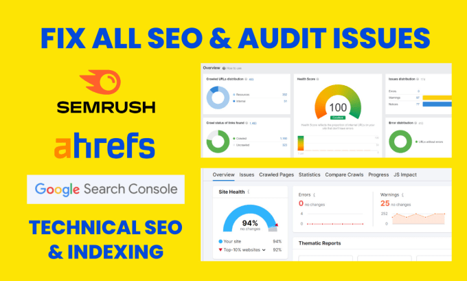 Bestseller - fix search console errors, semrush, ahrefs, technical SEO and indexing issues