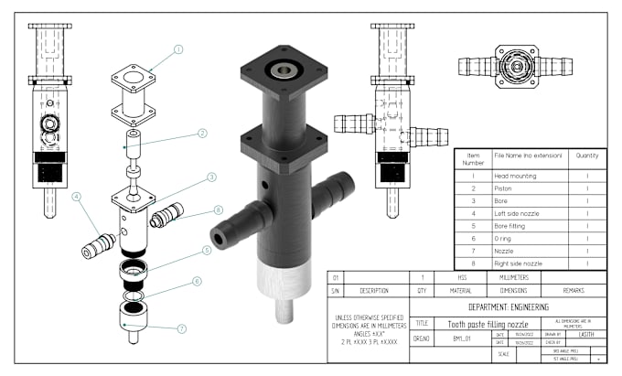 Gig Preview - Do mechanical product designing, 3d modeling and engineering 2d drawings