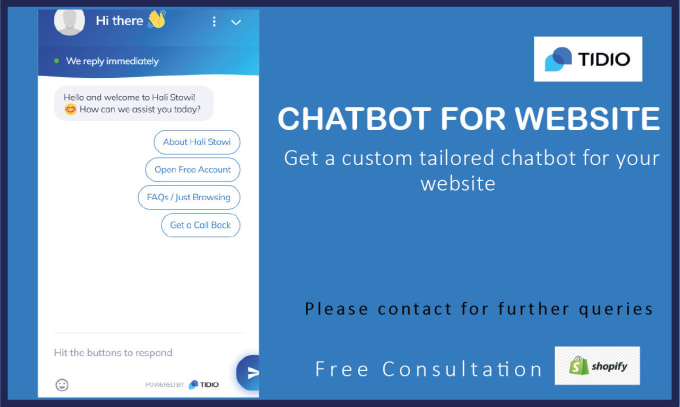 Gig Preview - Create ai chatbot for your website with tidio