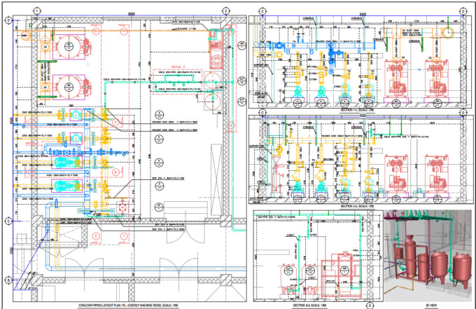 Gig Preview - Create mep design, shop drawings by auto cad and revit