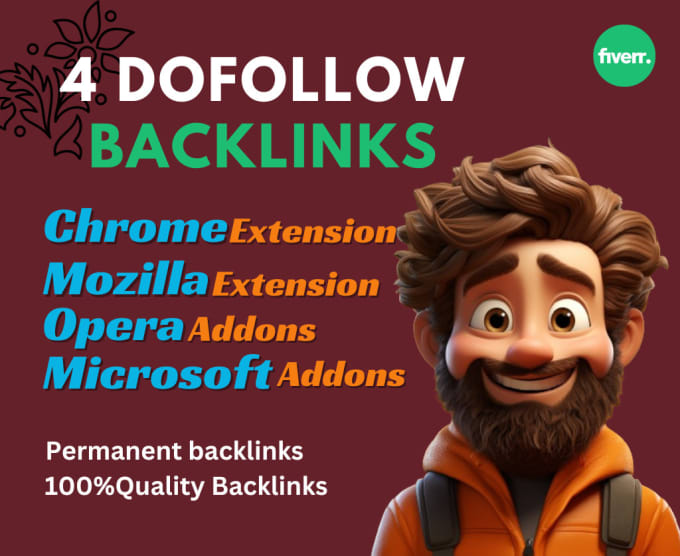 Gig Preview - 4 dofollow high authority backlinks from chrome, mozilla, opera, microsoft