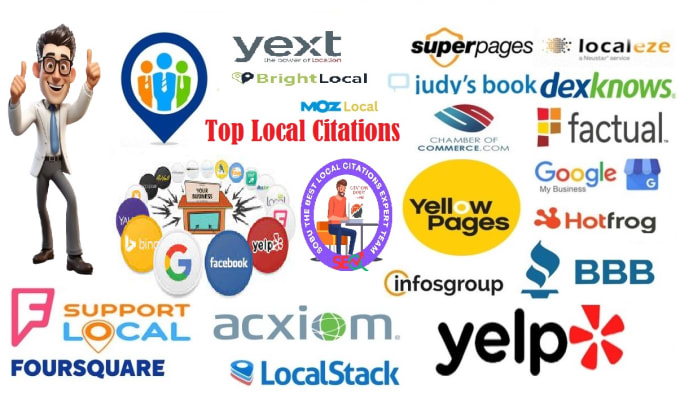 Gig Preview - Do manual local citations or local seo for any country from yext moz directories