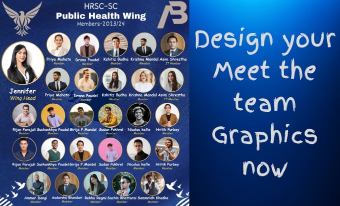 Gig Preview - Design meet the team graphics or welcome to the team graphics for the company