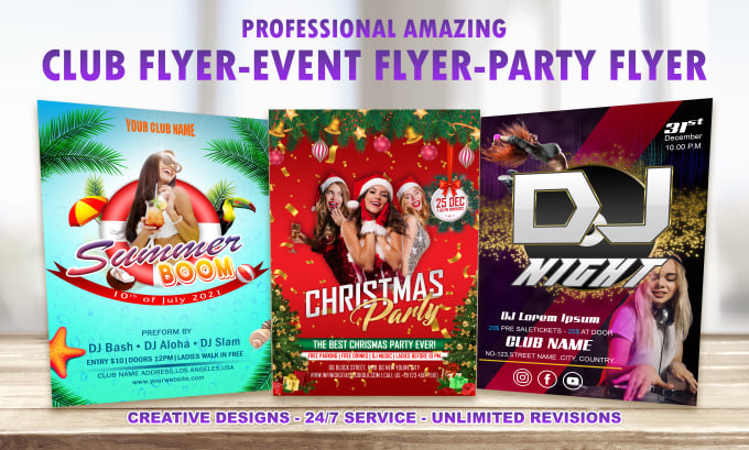 Gig Preview - Design professional amazing club flyer, event flyer,party flyer