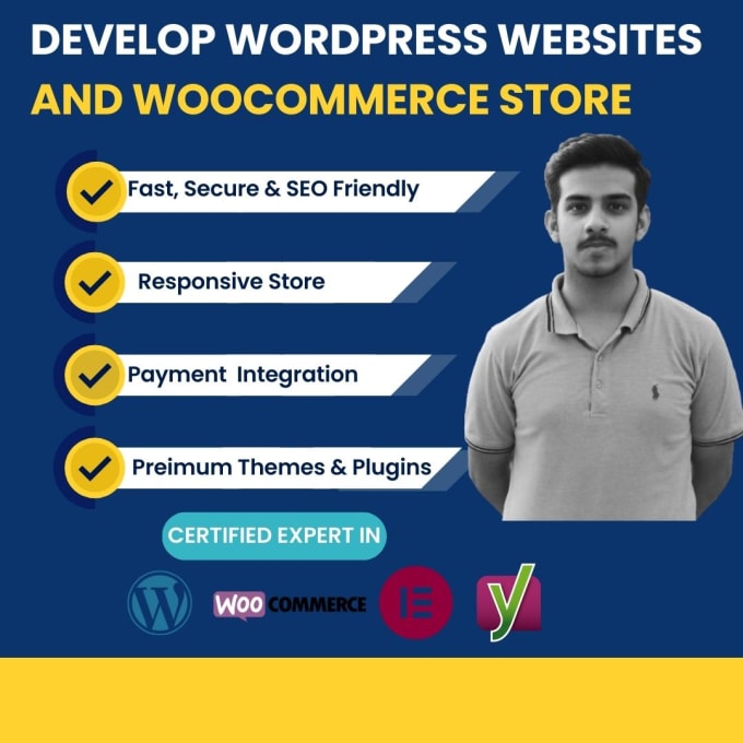 Gig Preview - Develop wordpress websites and woocommerce store