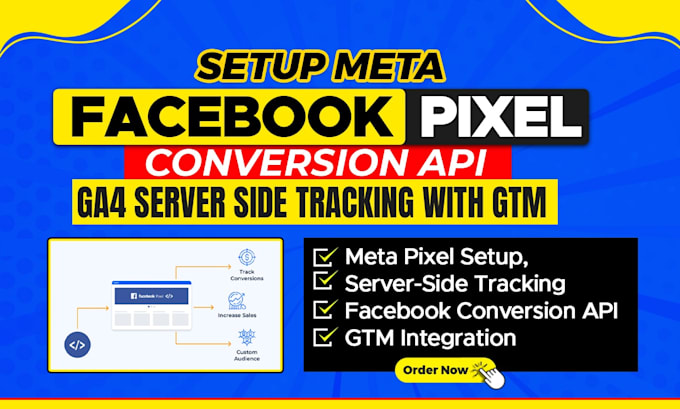 Gig Preview - Setup meta facebook pixel conversion API, ga4 server side tracking with GTM