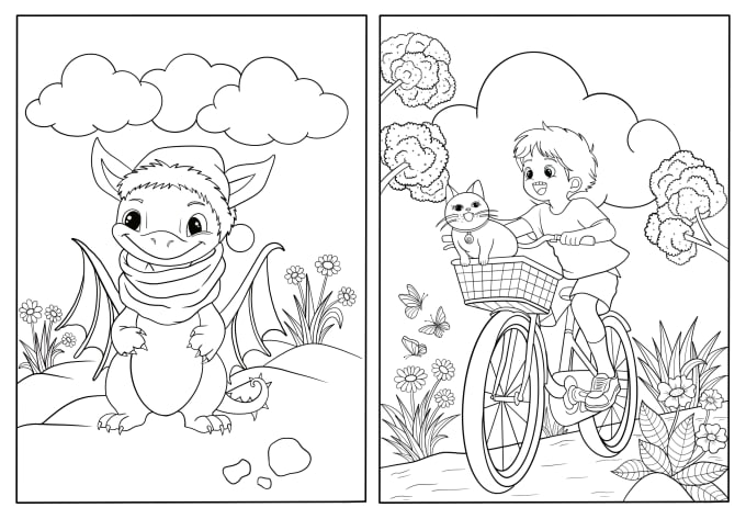 Gig Preview - Illustrate coloring pages for kids