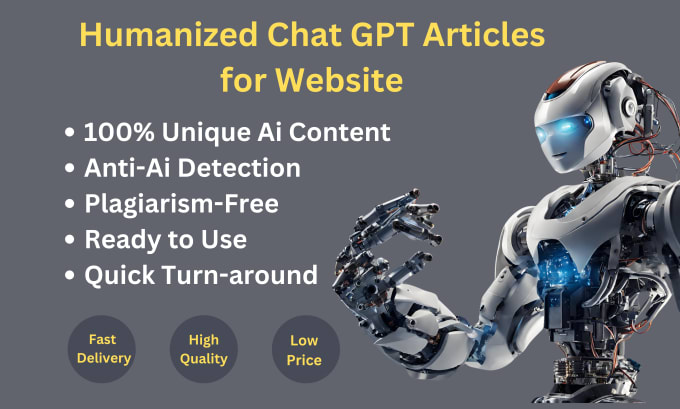 Gig Preview - Write humanized SEO blogs for your website using chatgpt