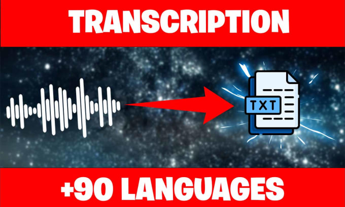 Gig Preview - Transcribe audio in any language to text for you