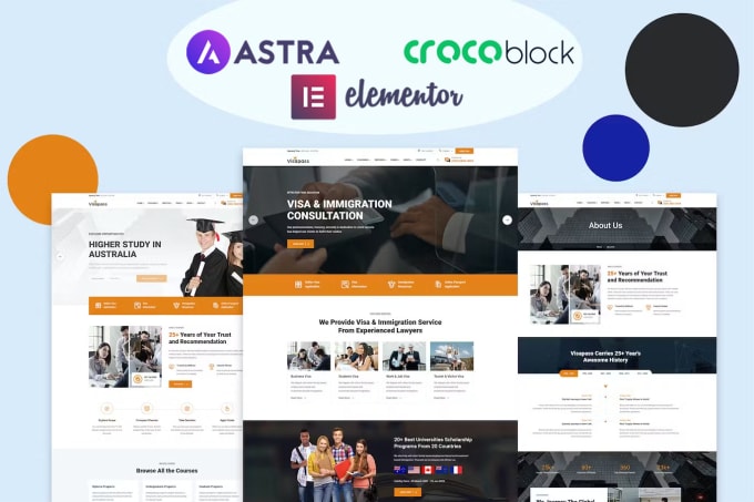 Gig Preview - Design wordpress website using astra pro, elementor pro, crocoblock