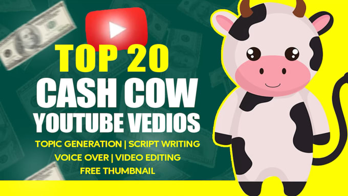 Gig Preview - Create automated top 20 cash cow youtube video , cash cow videos