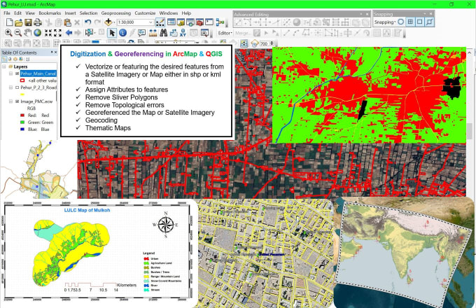 Gig Preview - Do digitizing georeferencing and mapping in qgis arcmap