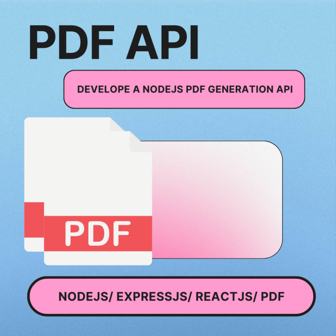 Gig Preview - Design an api with nodejs that generates PDF files