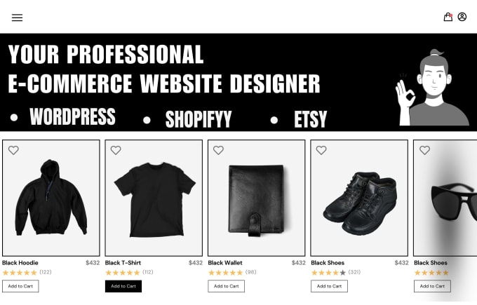 Gig Preview - Design your store, mall and shopify redesign