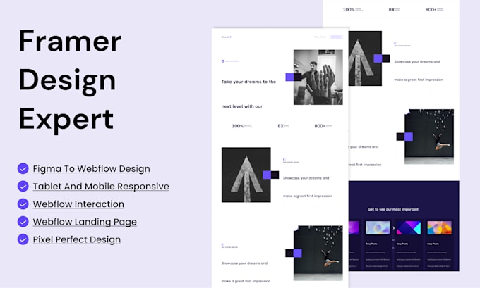 Gig Preview - Design framer website design framer cms fix framer template figma to framer