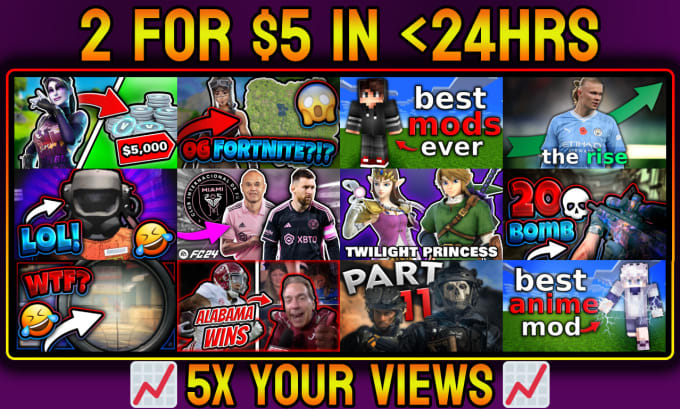 Gig Preview - Design eye catching gaming thumbnails under 24 hrs