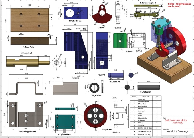 Gig Preview - Do 2d technical drawings for manufacturing, 3d cad model for 3d printing