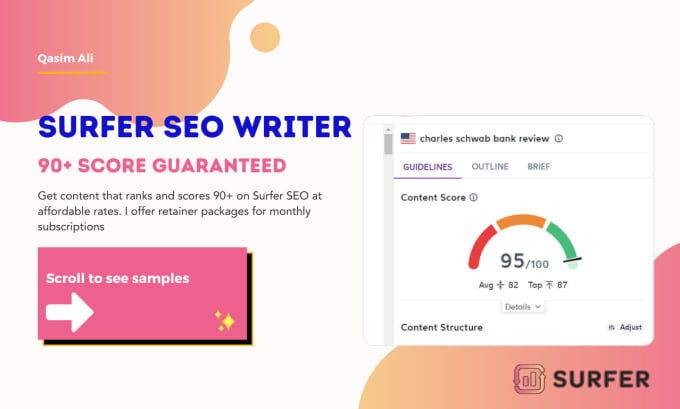 Gig Preview - Deliver more than 90 score surfer SEO blog post