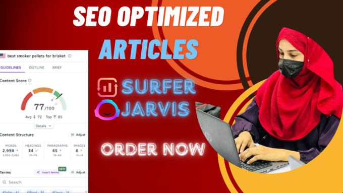 Gig Preview - Write surfer SEO optimized articles with jasper or jarvis ai in 12 hr