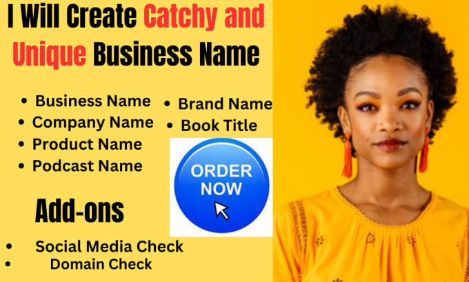 Gig Preview - Create unique business name, company name, brand name, product name for you